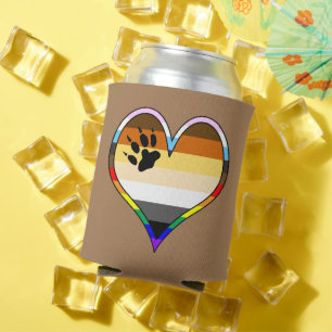 Bear Pride Heart Can Cooler