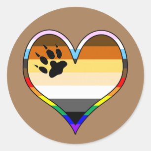 Bear Pride Heart Classic Round Sticker