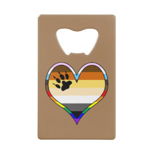 Bear Pride Heart Credit Card Bottle Opener