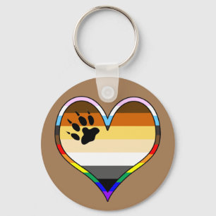 Bear Pride Heart Key Ring