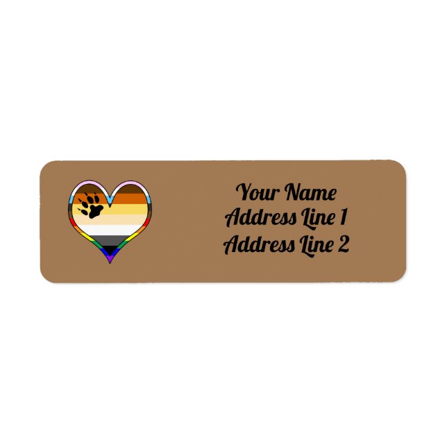 Bear Pride Heart Label Return Address Label (Front)