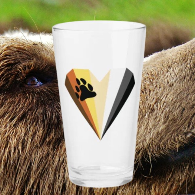 Bear Pride Heart Pint Glass (Creator Uploaded)