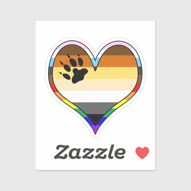 Bear Pride Heart Sticker (Sheet)