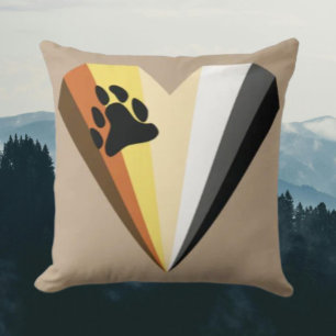 Bear Pride Heart Throw Pillow