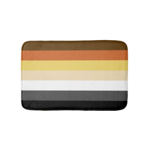 Bear Pride, Neutral Gradient Stripes, LGBTQ Pride Bath Mat