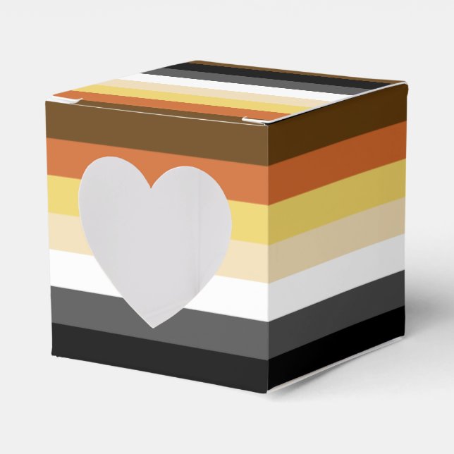 Bear Pride, Neutral Gradient Stripes, LGBTQ Pride Favour Box (Front Side)