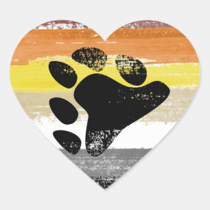 Bear Pride Paint Heart Sticker