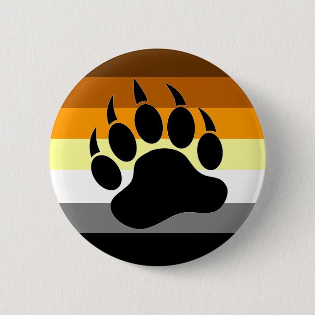 Bear Pride Paw 6 Cm Round Badge (Front)