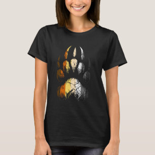 Bear Pride Paw Print Gay Men LGBT Bear Flag T-Shirt