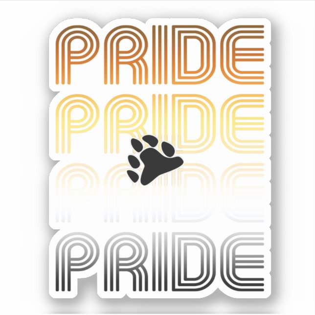 Bear Pride Paw Retro Pattern Design Letters (Front)