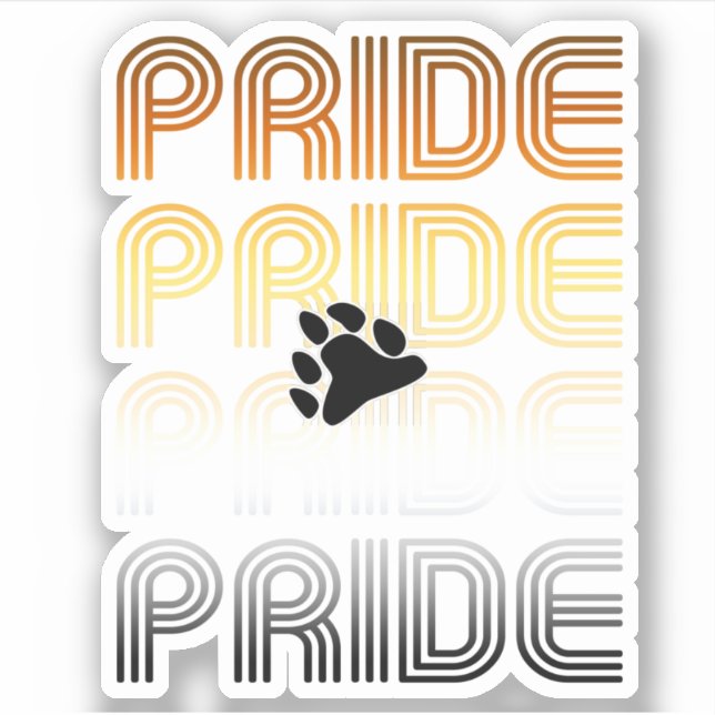 Bear Pride Paw Retro Pattern Design Letters (Front)