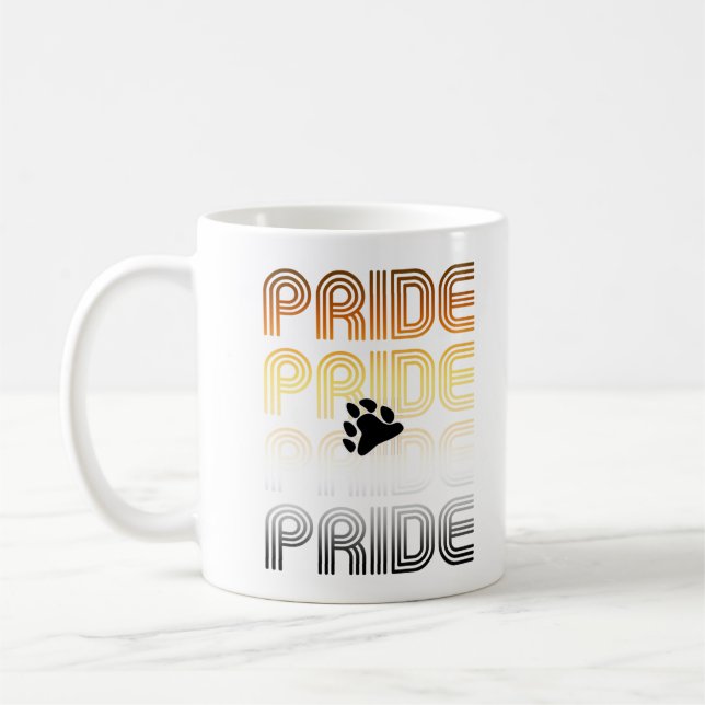 Bear Pride Paw Retro Pattern Design Letters Coffee Mug (Left)