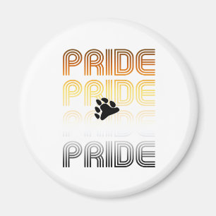 Bear Pride Paw Retro Pattern Design Letters Magnet