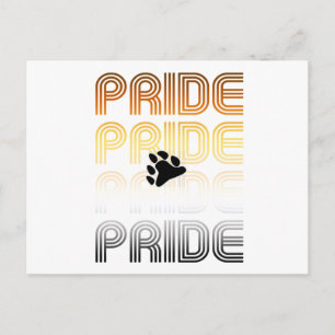 Bear Pride Paw Retro Pattern Design Letters Postcard