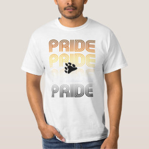 Bear Pride Paw Retro Pattern Design Letters T-Shirt