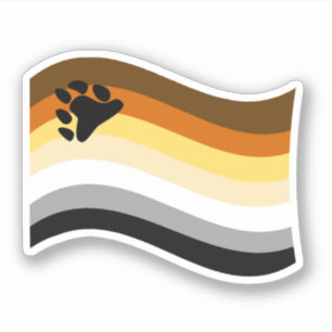 Bear Pride Paw Wavy Flag