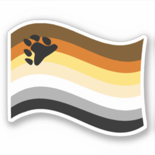 Bear Pride Paw Wavy Flag