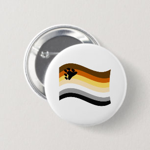 Bear Pride Paw Wavy Flag 6 Cm Round Badge