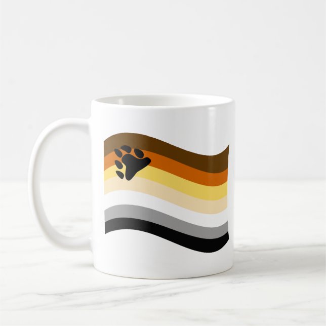 Bear Pride Paw Wavy Flag Coffee Mug (Left)