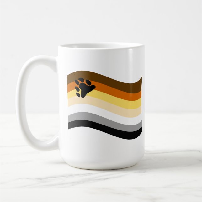 Bear Pride Paw Wavy Flag Coffee Mug (Left)