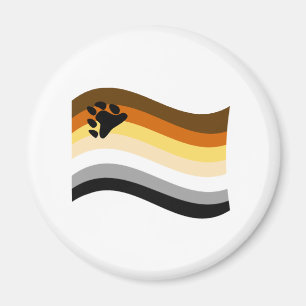 Bear Pride Paw Wavy Flag Magnet