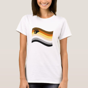 Bear Pride Paw Wavy Flag T-Shirt