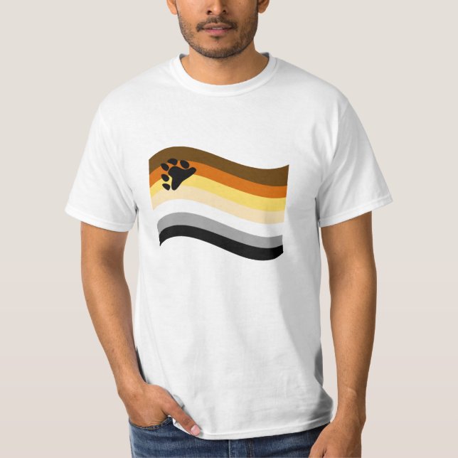 Bear Pride Paw Wavy Flag T-Shirt (Front)
