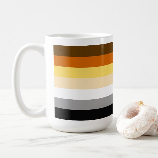 Bear Pride Stripes Coffee Mug (With Donut)