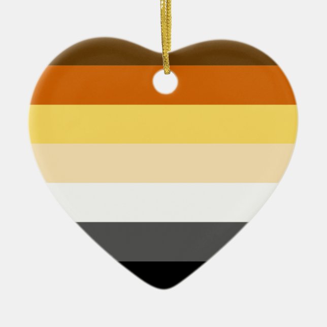 BEAR PRIDE STRIPES DESIGN CERAMIC ORNAMENT (Front)