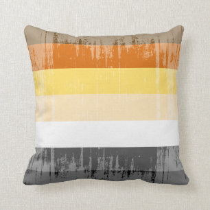 BEAR PRIDE STRIPES DISTRESSED DESIGN CUSHION