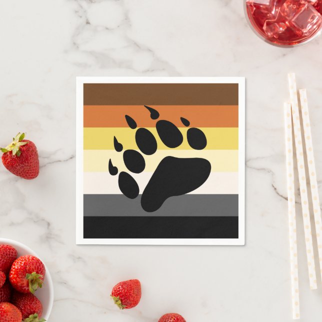 Bear Pride Stripes Napkin (Insitu)