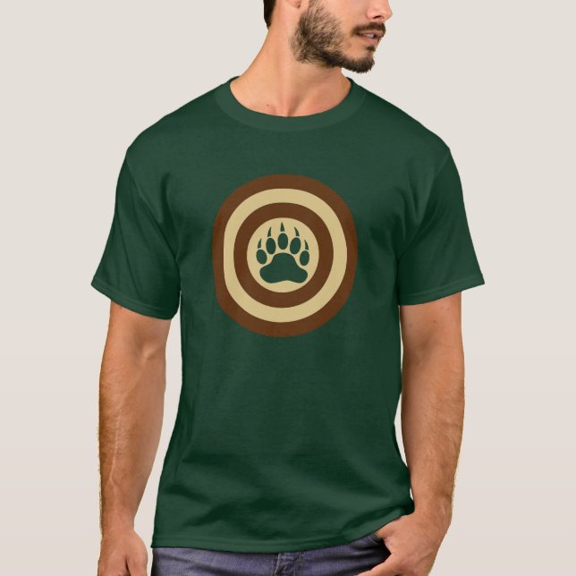 Bear Pride Super Hero Shield Bear Paw T-Shirt (Front)