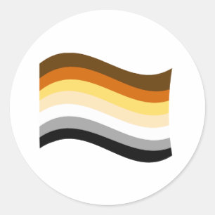 Bear Pride Wavy Flag Classic Round Sticker