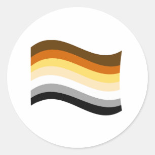 Bear Pride Wavy Flag Classic Round Sticker