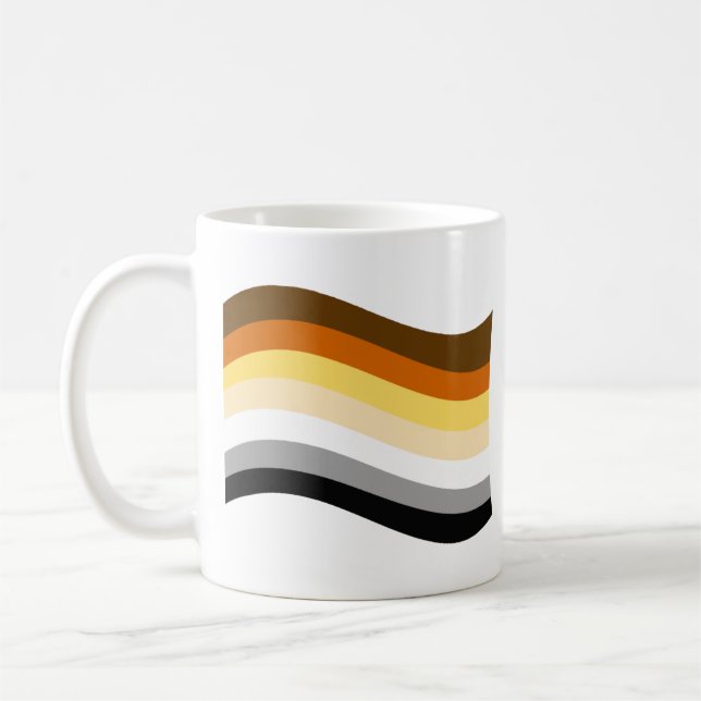 Bear Pride Wavy Flag Coffee Mug (Left)