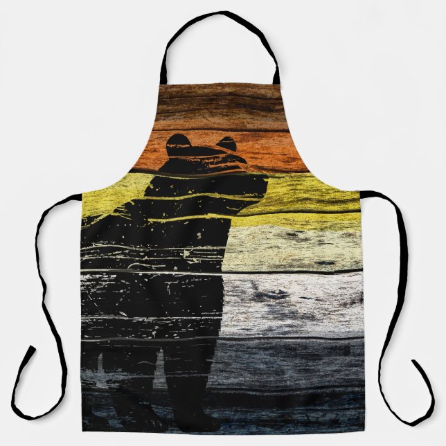 Bear Pride Wood Art Apron (Front)