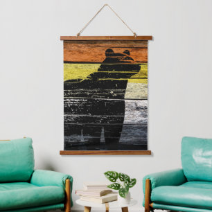 Bear Pride Wood Art Hanging Tapestry