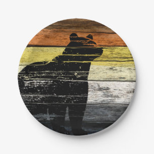 Bear Pride Wood Art  Paper Plate