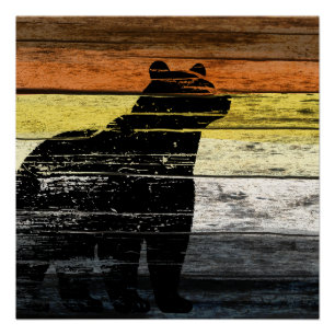 Bear Pride Wood Art Poster