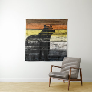 Bear Pride Wood Art Tapestry