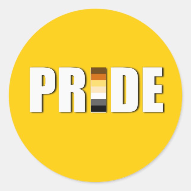 BEAR PRIDE WORD FLAG CLASSIC ROUND STICKER (Front)
