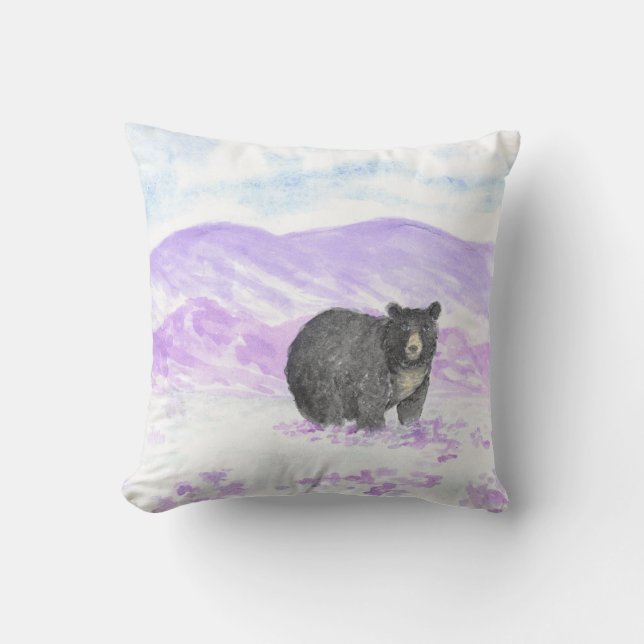 bear purple pillow (Front)