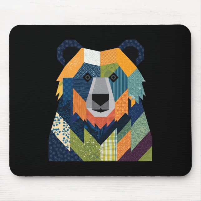Bear Quilt Pattern For Quilting Lover Quilter Sewi Mouse Pad (Front)