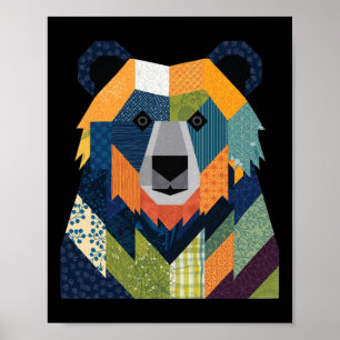 Bear Quilt Pattern For Quilting Lover Quilter Sewi Poster