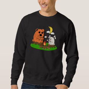 Bear Rabbit Roasting Marshmallow Campfire Bonfire  Sweatshirt
