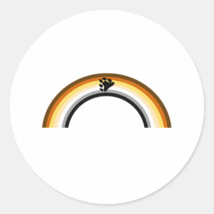 Bear Rainbow Classic Round Sticker