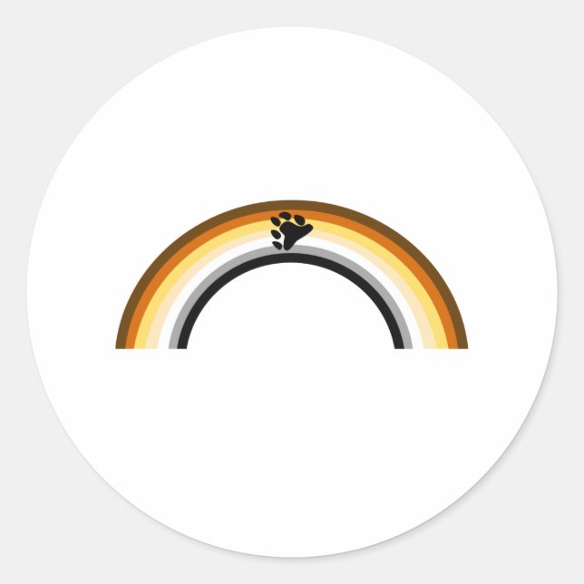 Bear Rainbow Classic Round Sticker (Front)