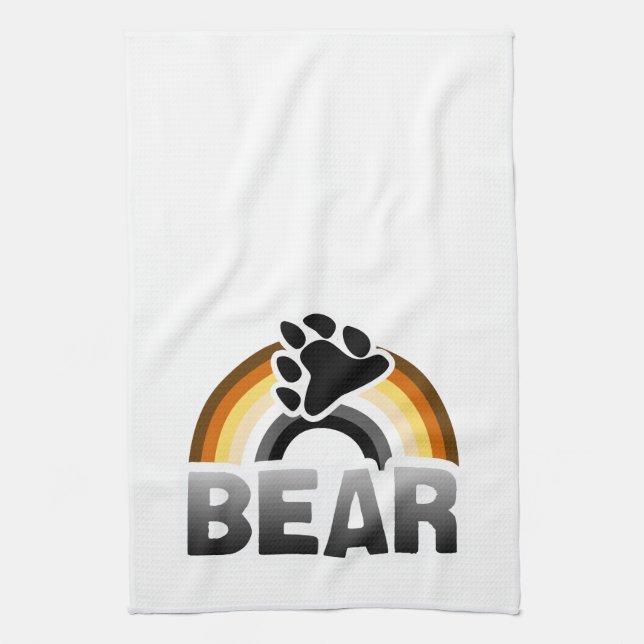 BEAR RAINBOW FLAG TEA TOWEL (Vertical)