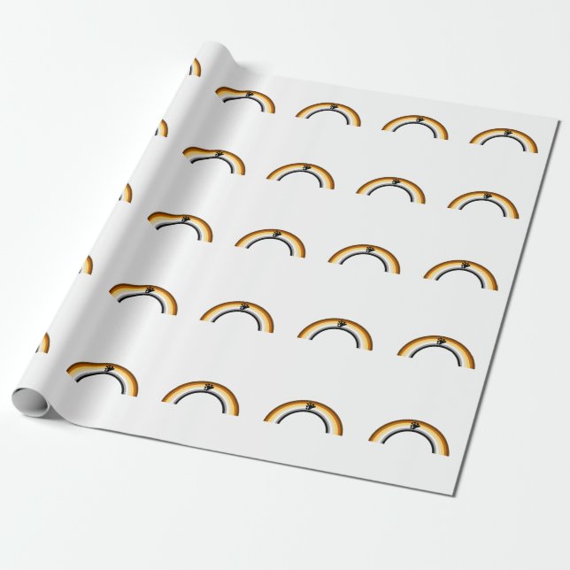 Bear Rainbow Wrapping Paper (Unrolled)