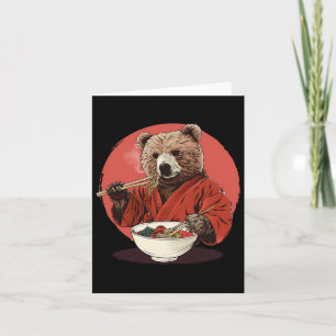 Bear Ramen Kimono Karate Japanese Noodles Bear Ram Card